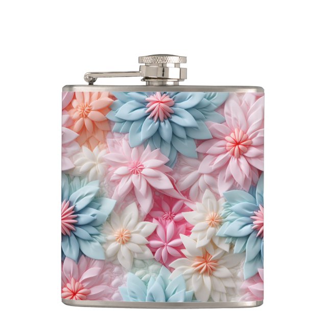 Pastel Flower Design Flask (Front)