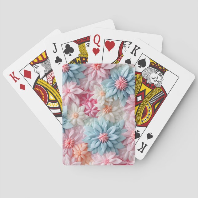 Pastel Flower Design Poker Cards (Back)