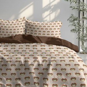Pastel Flower Duvet 70s Brown Boho Bedroom Cover