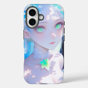 Pastel Flower Elf with Luminous Green Eyes iPhone 16 Case