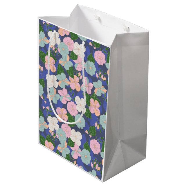 Pastel Flower Garden Medium Gift Bag (Back Angled)