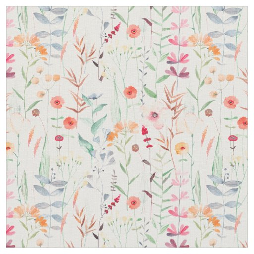 Pastel Flower Garden Pattern Fabric