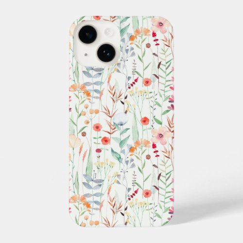 Pastel Flower Garden Pattern iPhone 14 Case