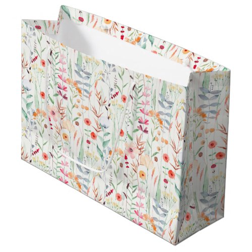 Pastel Flower Garden Pattern Large Gift Bag