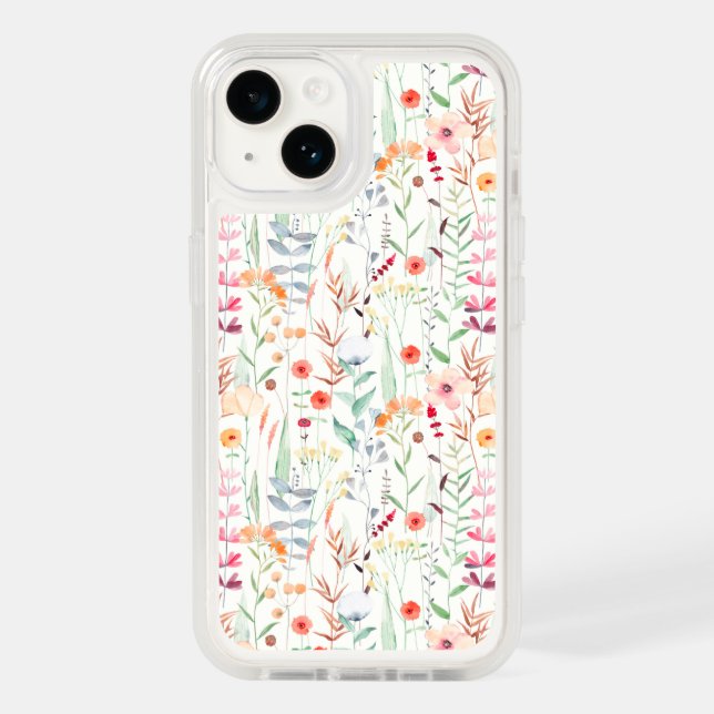 Pastel Flower Garden Pattern Otterbox iPhone Case (Back)