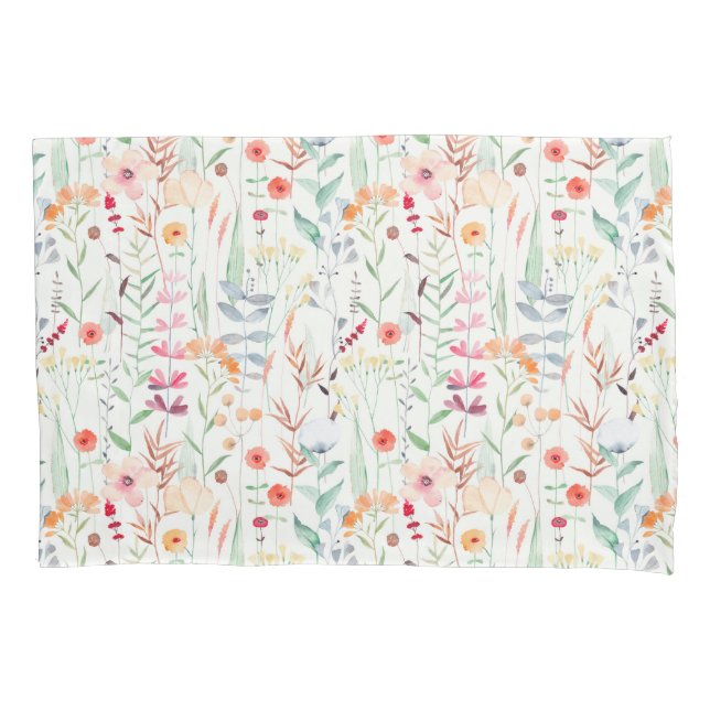 Pastel Flower Garden Pattern Pillow Case (Front)