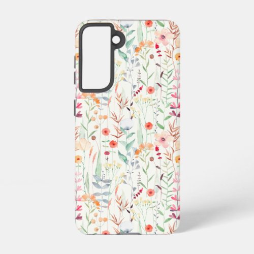 Pastel Flower Garden Pattern Samsung Galaxy S21 Case