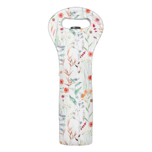 Pastel Flower Garden Pattern Wine Bag