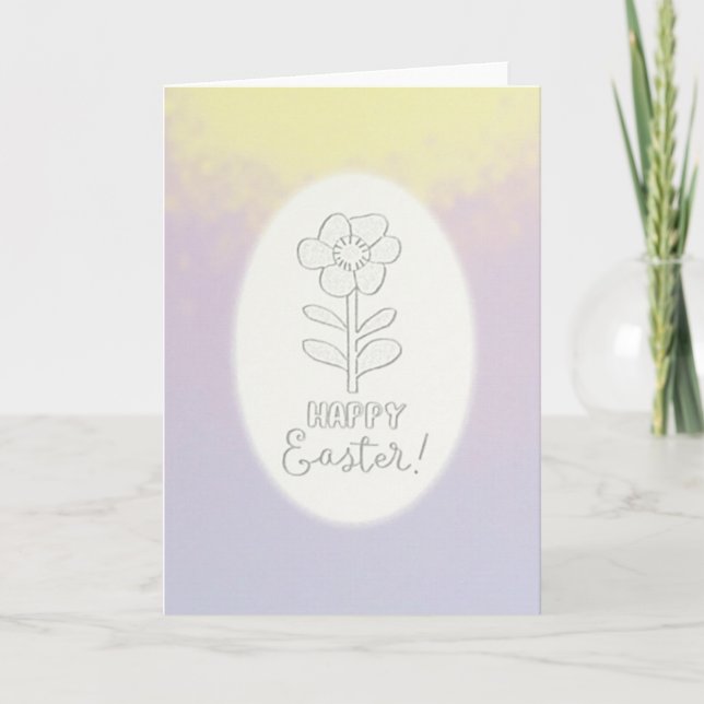 Pastel Flower Happy Easter Card (Front)