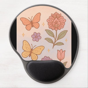 Pastel flower mouse pad