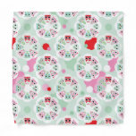 pastel flower owl background pattern bandana