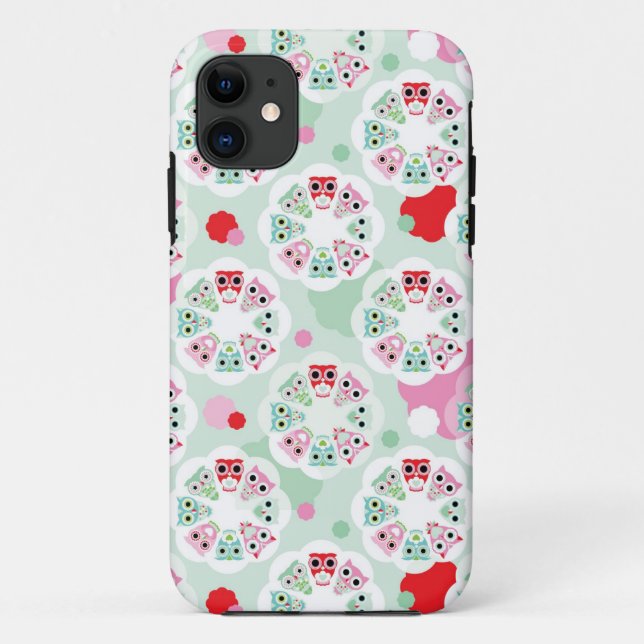 pastel flower owl background pattern Case-Mate iPhone case (Back)