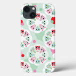 pastel flower owl background pattern iPhone 13 case