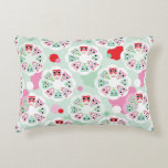 pastel flower owl background pattern decorative pillow