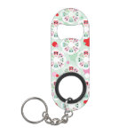 pastel flower owl background pattern keychain bottle opener
