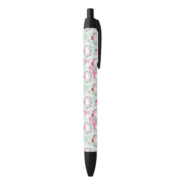 pastel flower owl background pattern pen (Bottom (Vertical))