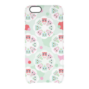 pastel flower owl background pattern clear iPhone 6/6S case