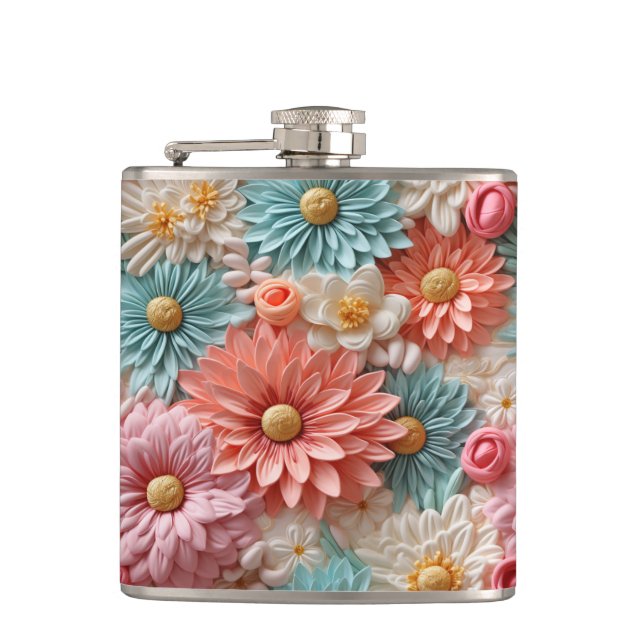 Pastel Flower Pattern Flask (Front)