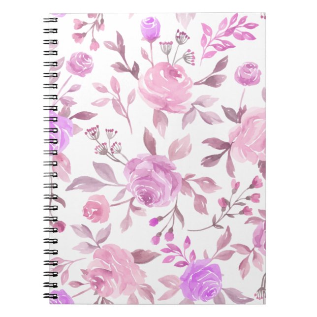 Pastel Flower Pattern  Notebook (Front)