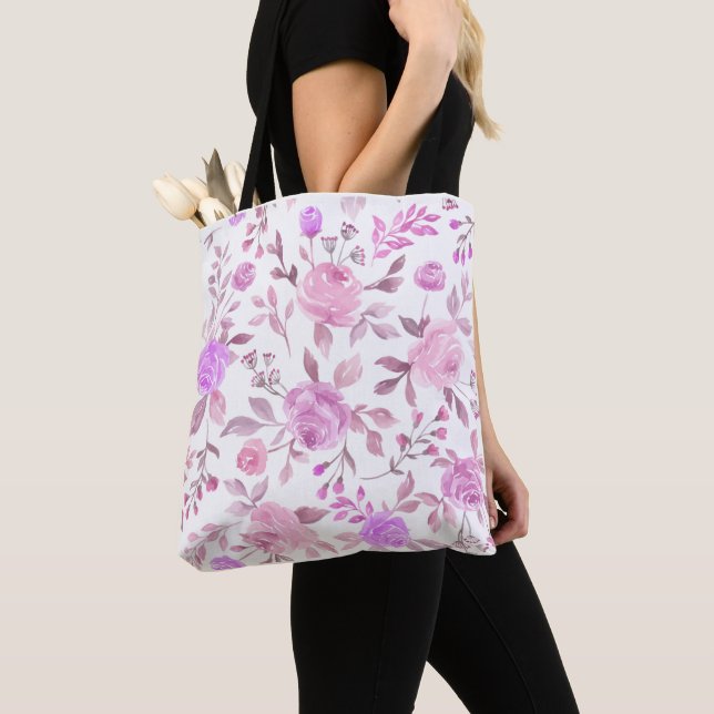 Pastel Flower Pattern  Tote Bag (Close Up)