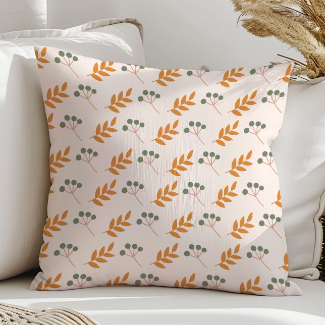 Pastel Flower Pillow 70s Brown Boho Accent (Pastel Flower Pillow 70s Brown Boho Accent)