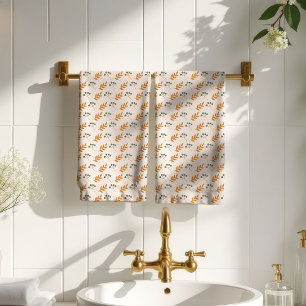 Pastel Flower Towel 70s Brown Boho Bathroom