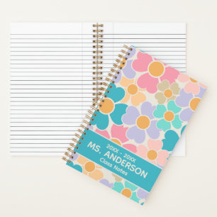 Pastel Flowers Academic Year Personalized Notebook