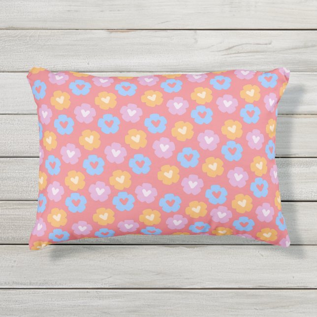 Pastel Flowers Accent Pillow (Front)