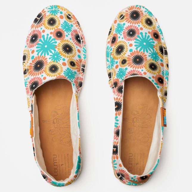 Pastel flowers all over pattern espadrilles (Front)