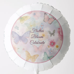 Pastel Flowers and Butterflies Garden Party Balloon