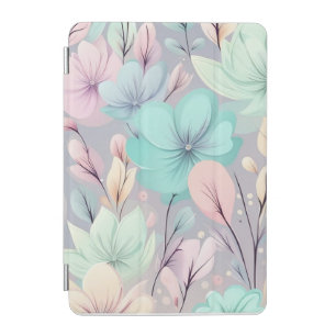 Pastel Flowers and Leaves on Purple Background iPad Mini Cover