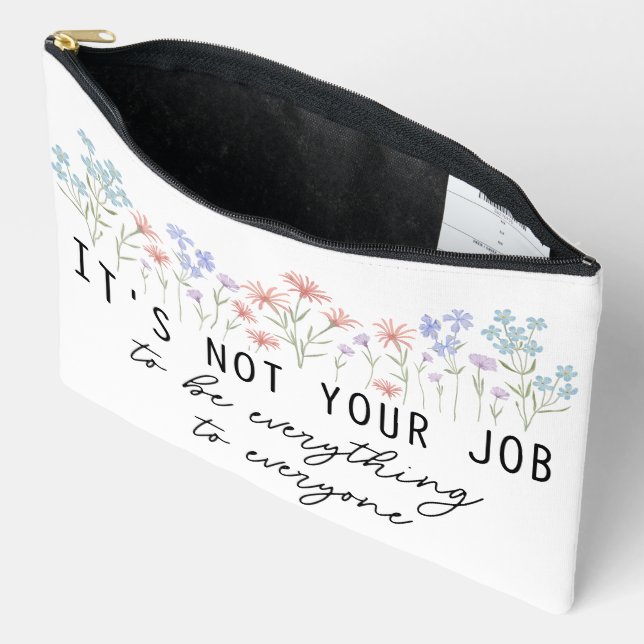 PASTEL FLOWERS AND MOTIVATIONAL STATEMENT ACCESSORY POUCH (Open)