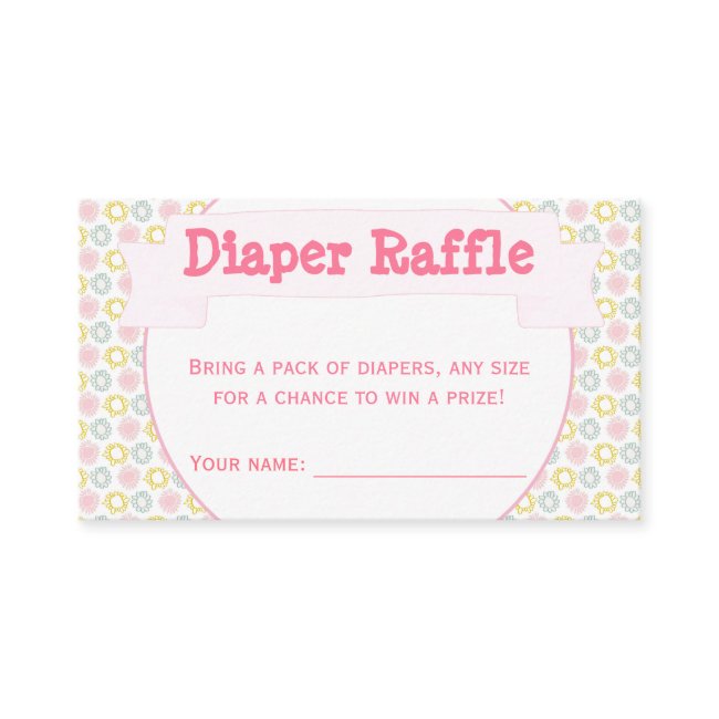 Pastel Flowers Baby Shower Diaper Raffle Tickets