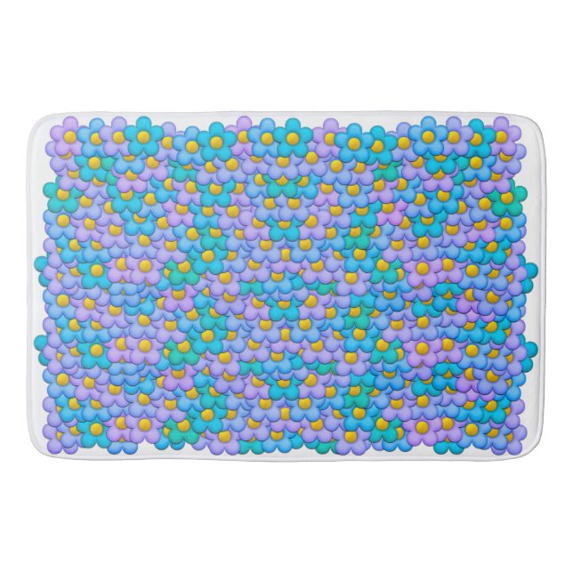 Pastel Flowers Bathroom Mat (Front)