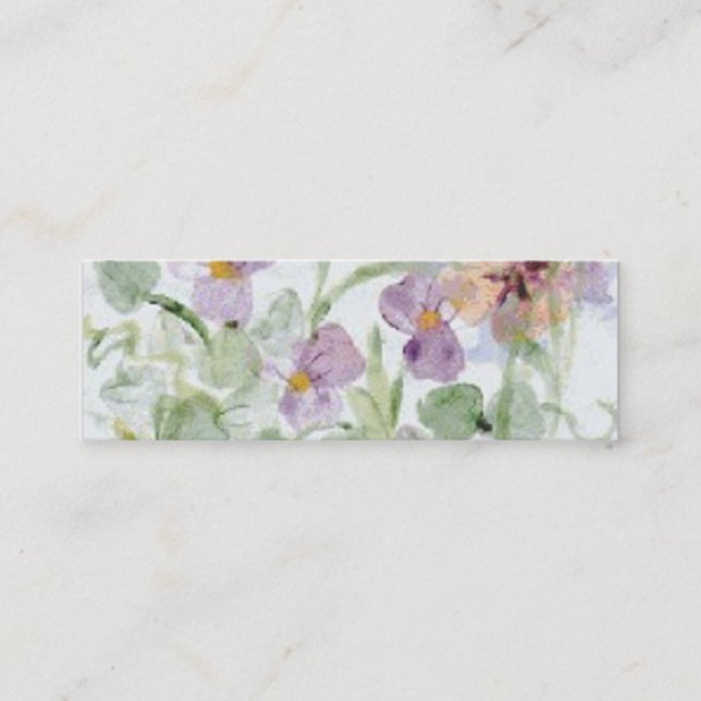 Pastel Flowers Bookmark Mini Business Card (Front)
