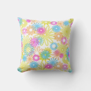 pastel flowers for the whole year round  throw pillow