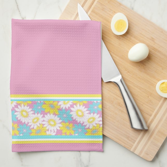 Pastel flowers kitchen towel (Quarter Fold)