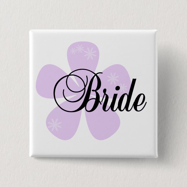 Pastel Flowers Lilac Bride Tshirts and Gifts Pinback Button (Front)