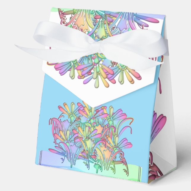 Pastel Flowers Lt Blue     Favor Boxes (Front)