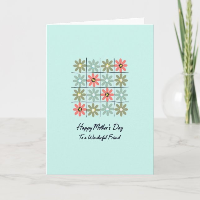 Pastel Flowers Mother Card Friend (Front)