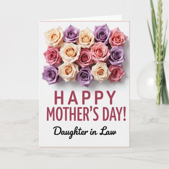 Pastel Flowers Mothers Card (Front)