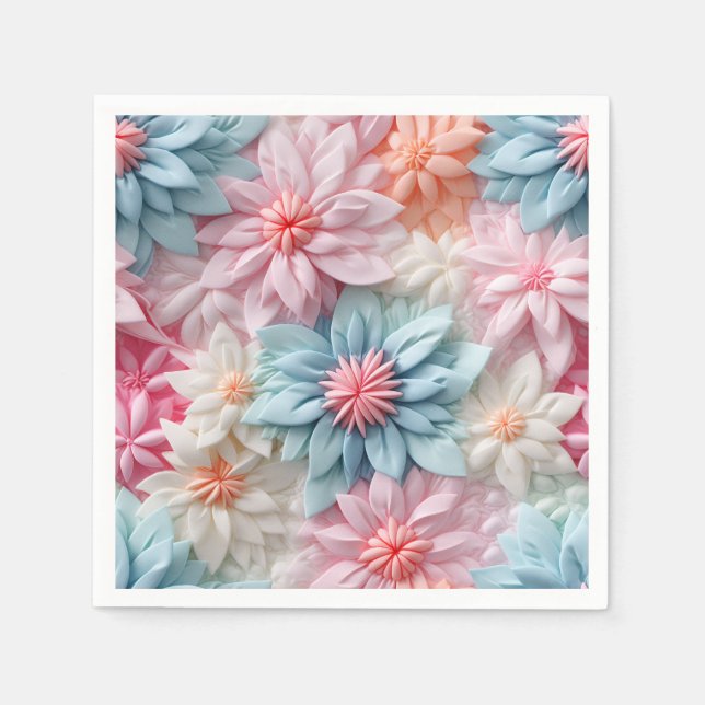 Pastel Flowers Napkins (Front)
