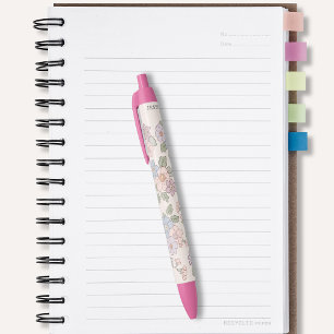 Pastel Flowers on the light pink background Pen