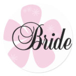 Pastel Flowers Pink Bride Tshirts and Gifts Classic Round Sticker