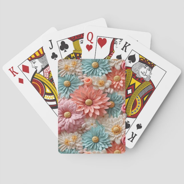 Pastel Flowers Poker Cards (Back)