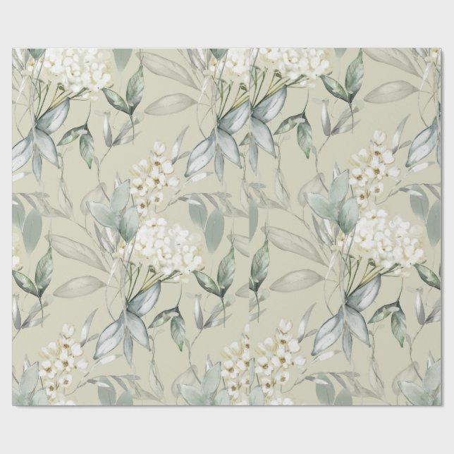 Pastel Flowers Seamless Wrapping Paper (Flat)