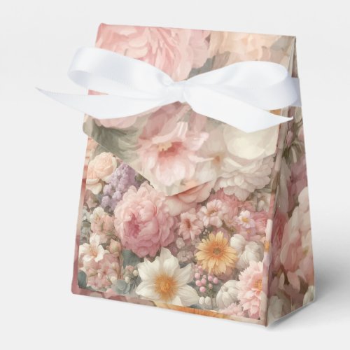 Pastel Flowers Shabby Chic Rose Floral Wedding Favor Boxes