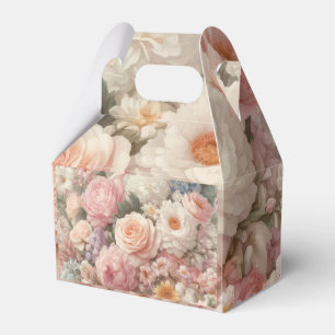 Pastel Flowers Shabby Chic Rose Floral Wedding Favor Boxes