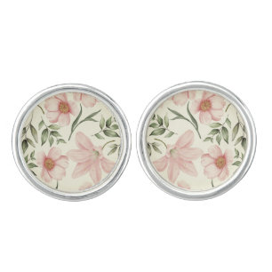 Pastel Flowers Soft Colors Cufflinks
