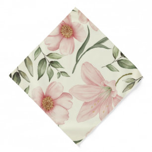Pastel Flowers Soft Colors Pocket Square Bandana